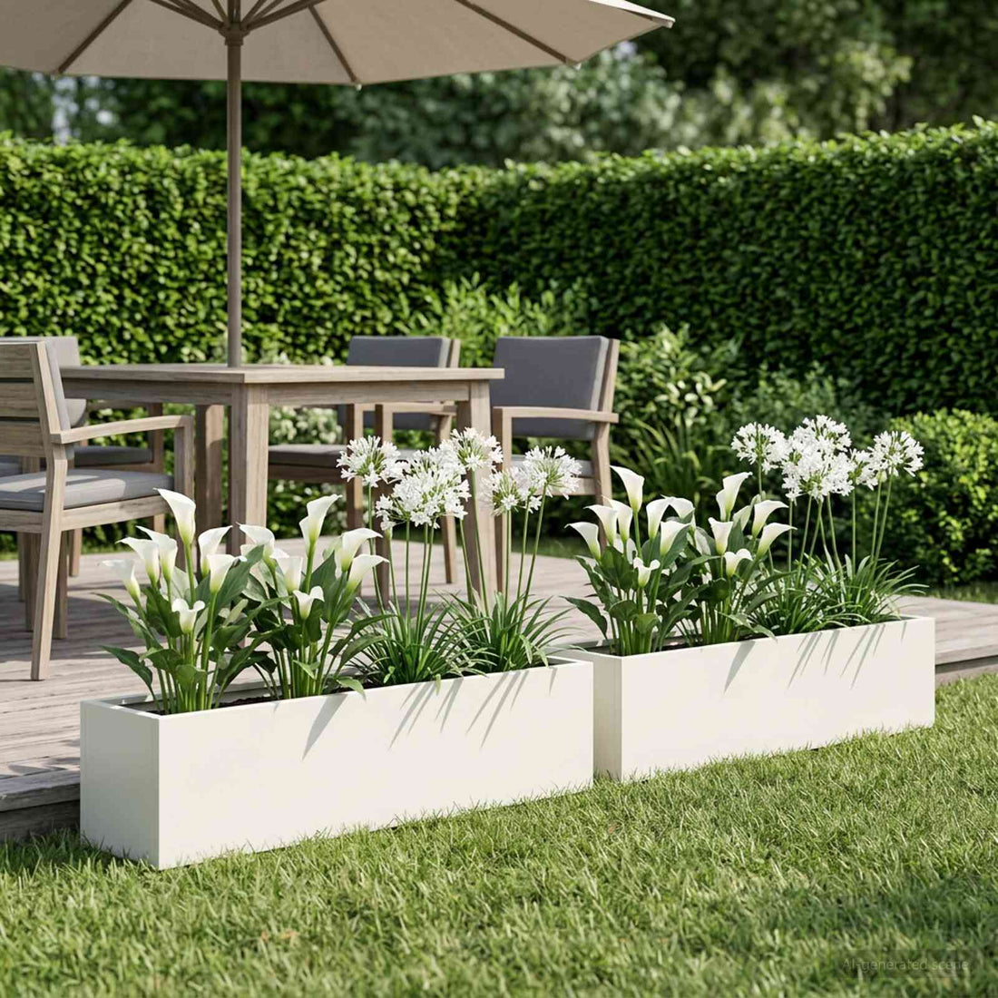vidaXL Macetero de Jardín 2 uds. Blanco 100 x 20 x 20 cm
