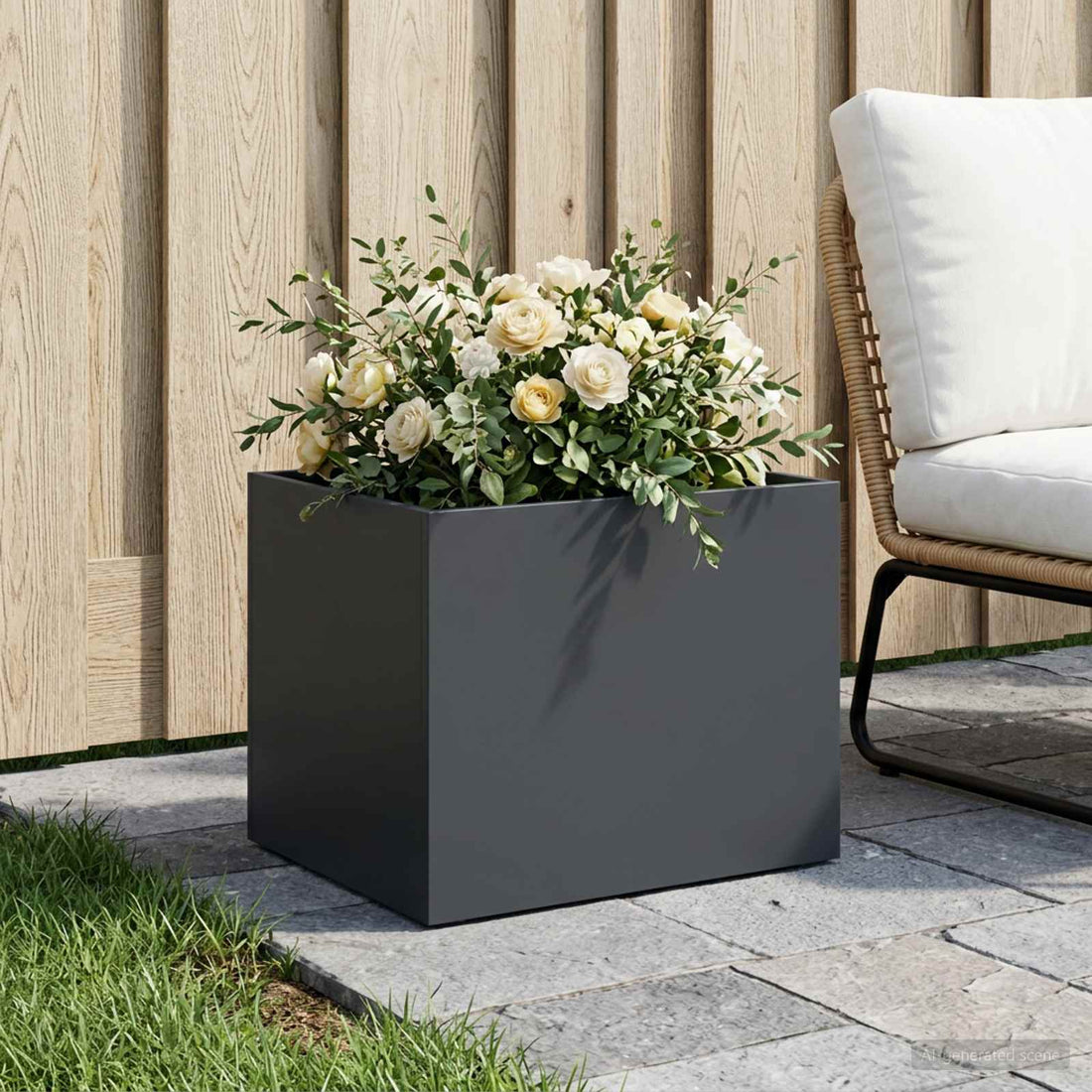 vidaXL Macetero de Jardín Gris antracita 40 x 30 x 30 cm