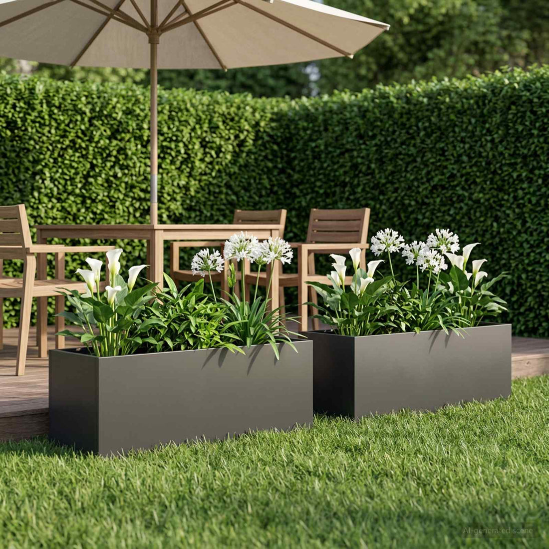 vidaXL Macetero de Jardín 2 uds. Negro 80 x 30 x 30 cm