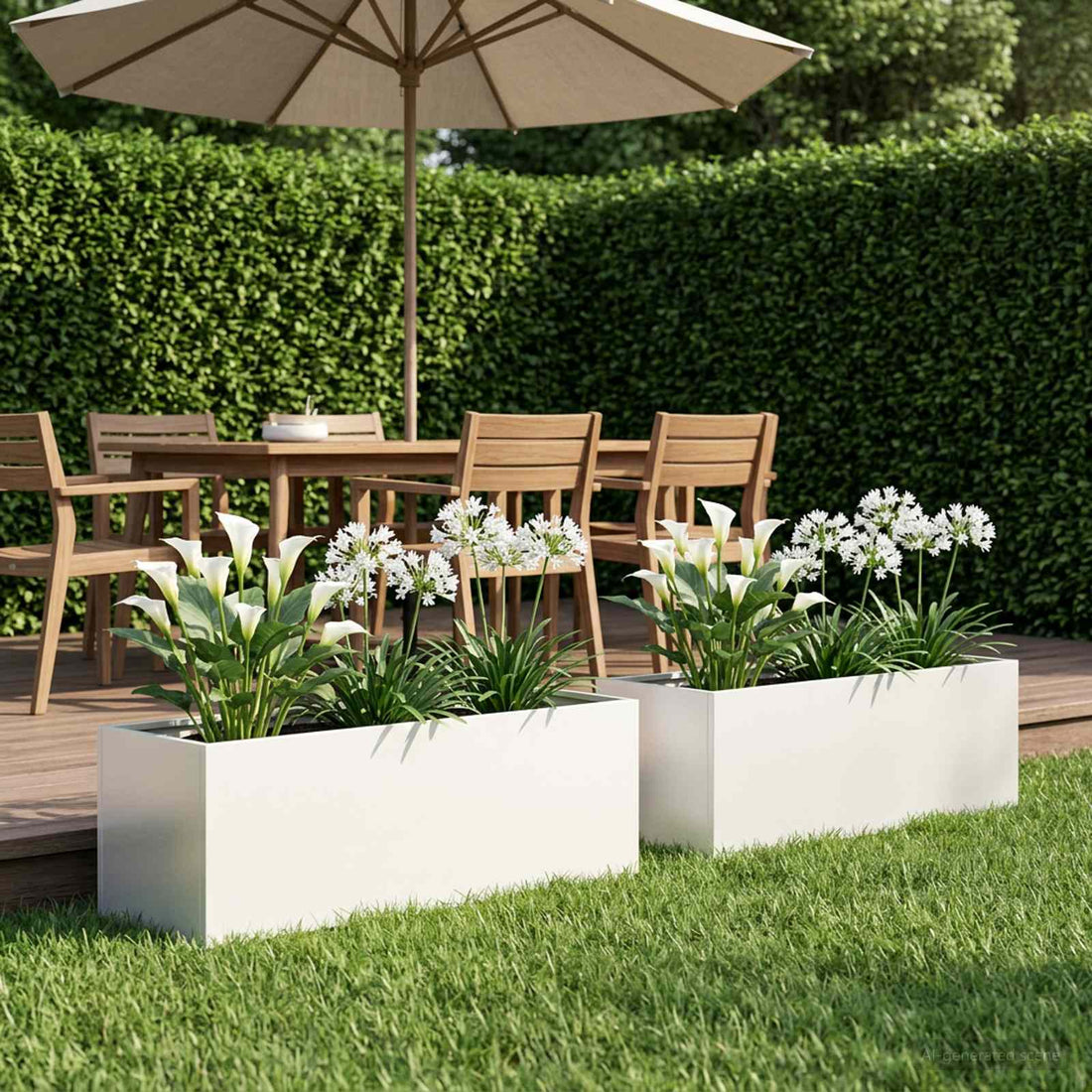 vidaXL Macetero de Jardín 2 uds. Blanco 80 x 30 x 30 cm