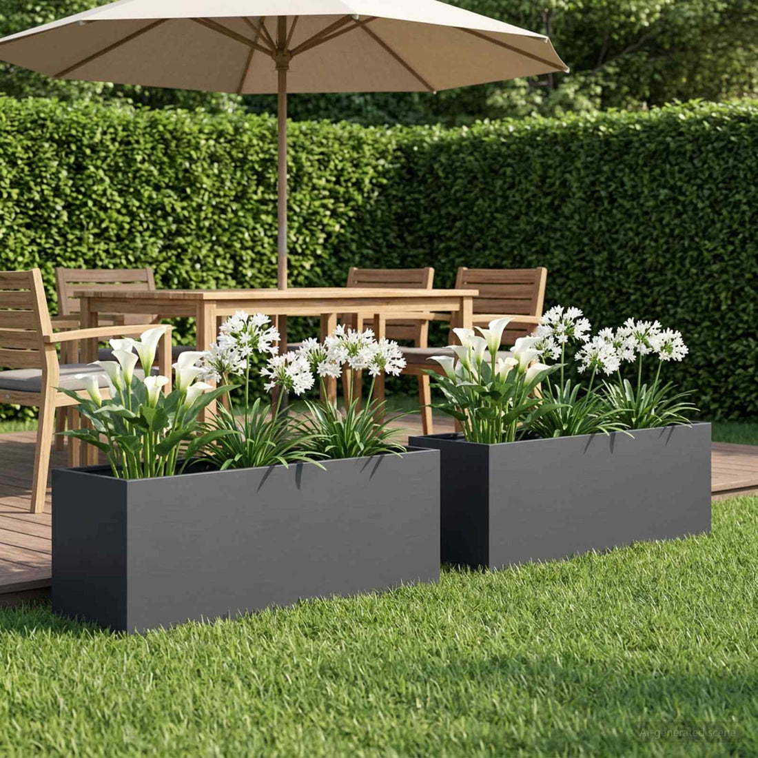 vidaXL Macetero de Jardín 2 uds. Gris antracita 80 x 30 x 30 cm