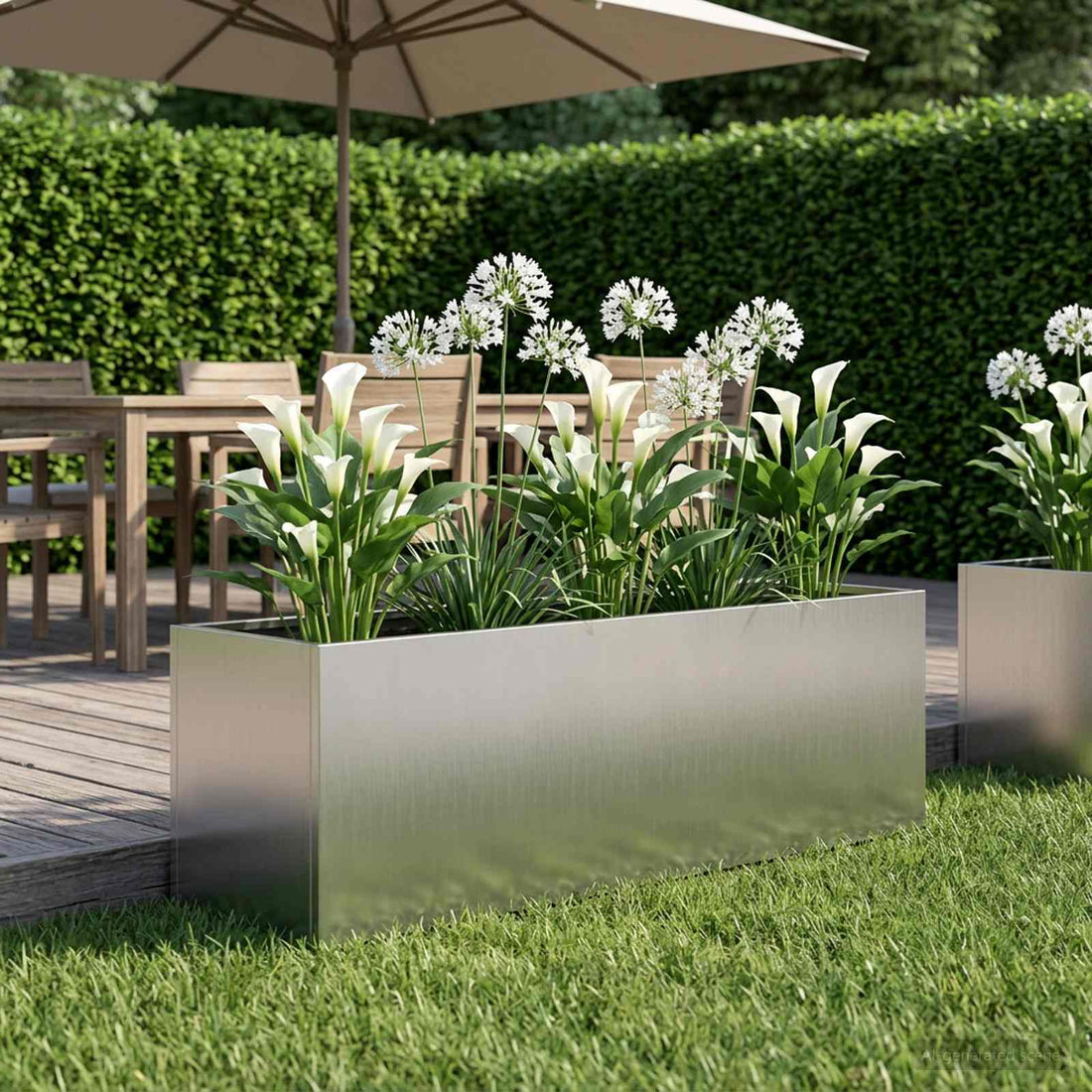 vidaXL Macetero de Jardín Plateado 80 x 30 x 30 cm Acero Galvanizado