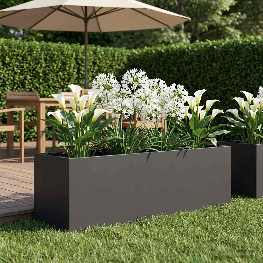 vidaXL Macetero de Jardín Negro 100 x 30 x 30 cm