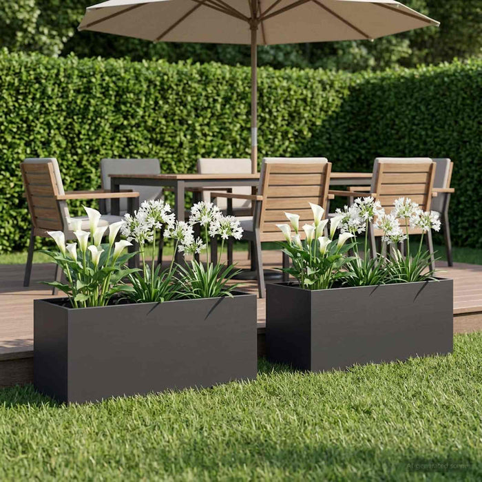 vidaXL Macetero de Jardín 2 uds. Negro 80 x 40 x 40 cm