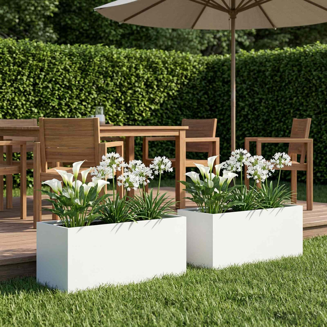 vidaXL Macetero de Jardín 2 uds. Blanco 80 x 40 x 40 cm