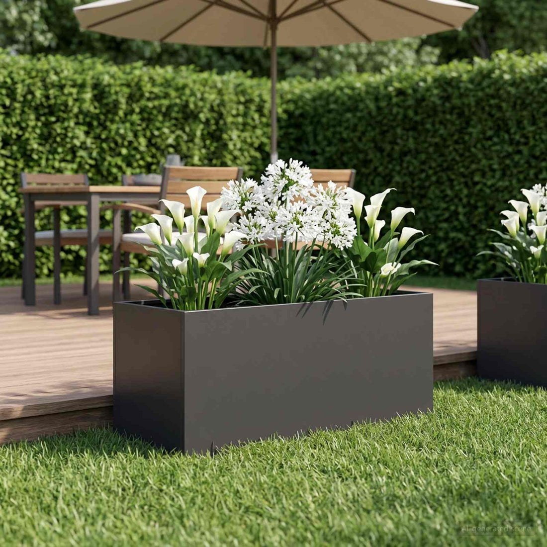 vidaXL Macetero de Jardín Negro 100 x 40 x 40 cm