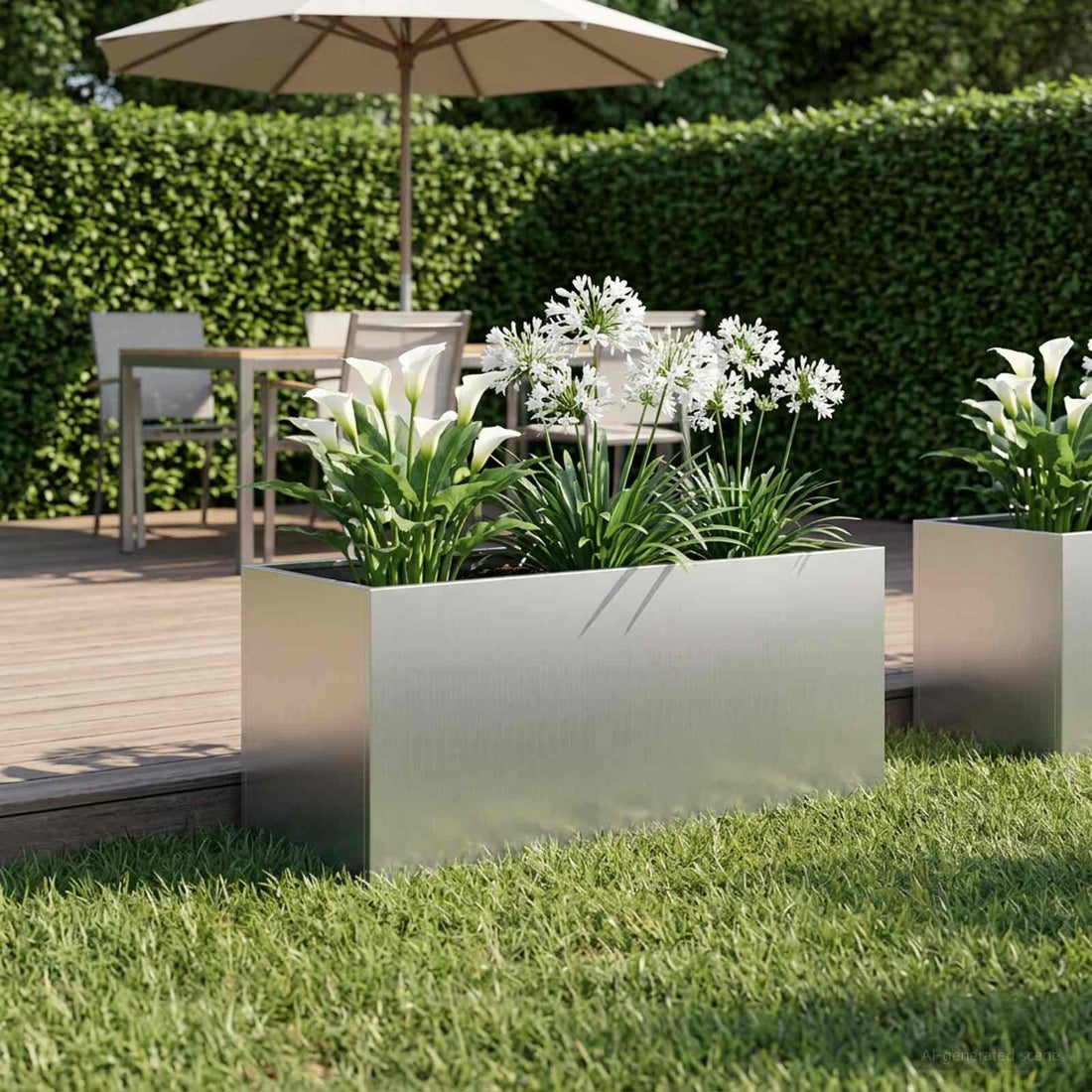 vidaXL Macetero de Jardín Plateado 100 x 40 x 40 cm Acero Galvanizado