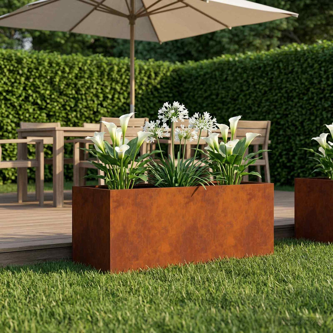vidaXL Macetero de Jardín Oxidado 100 x 40 x 40 cm Acero oxidado