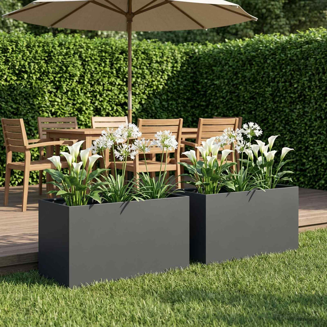 vidaXL Macetero de Jardín 2 uds. Gris antracita 80 x 50 x 50 cm