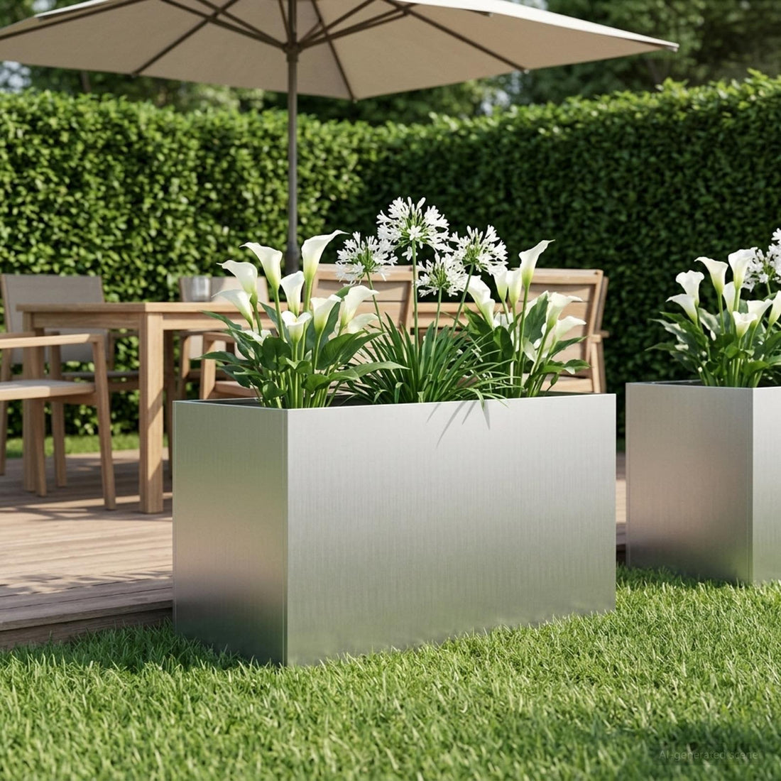 vidaXL Macetero de Jardín Plateado 100 x 50 x 50 cm Acero Galvanizado