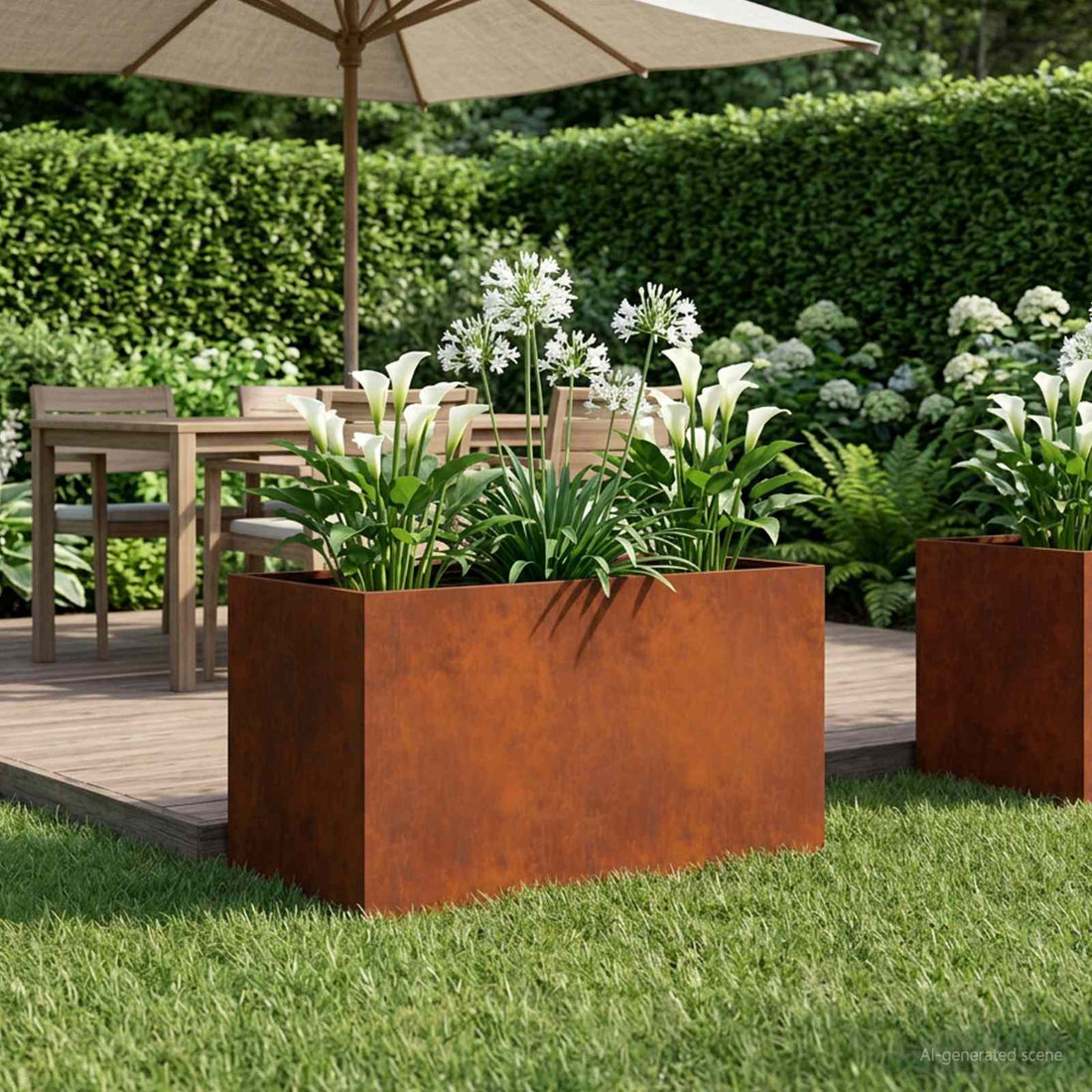 vidaXL Macetero de Jardín Oxidado 100 x 50 x 50 cm Acero oxidado
