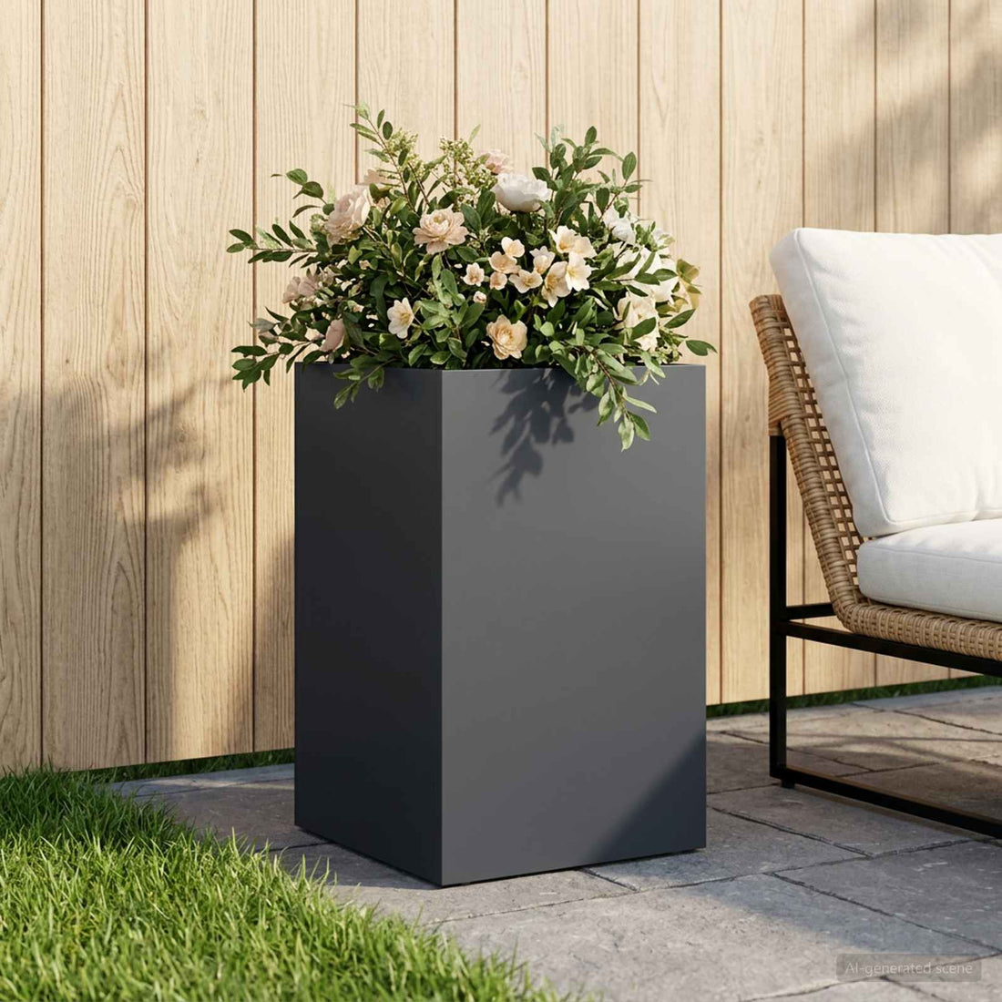 vidaXL Macetero de Jardín Gris antracita 30 x 30 x 40 cm