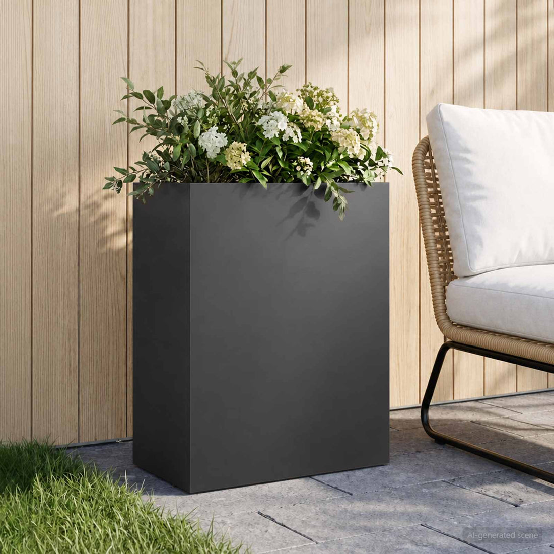 vidaXL Macetero de Jardín Negro 40 x 20 x 50 cm Acero laminado en frío