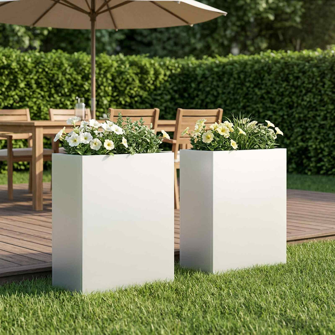 vidaXL Macetero de Jardín 2 uds. Blanco 40 x 20 x 50 cm