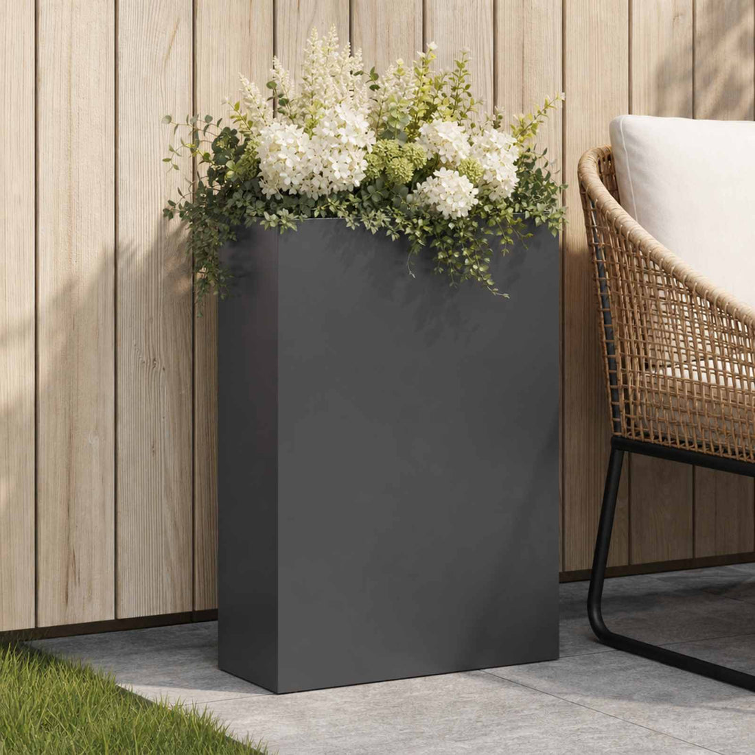 vidaXL Macetero de Jardín Negro 40 x 20 x 75 cm Acero laminado en frío