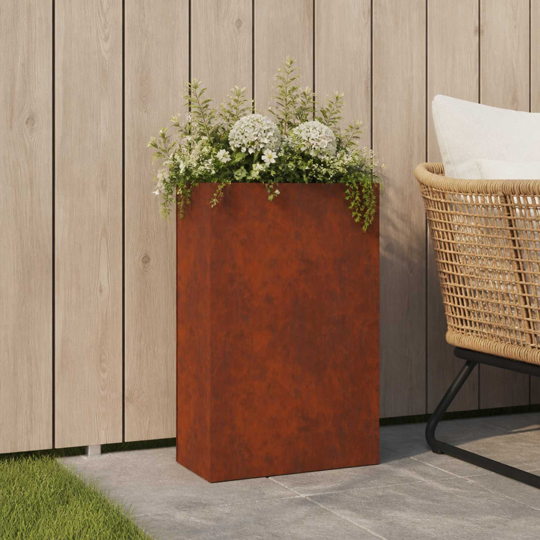 vidaXL Macetero de Jardín Oxidado 40 x 20 x 75 cm Acero oxidado