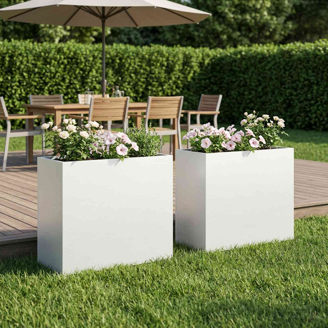vidaXL Macetero de Jardín 2 uds. Blanco 50 x 20 x 40 cm