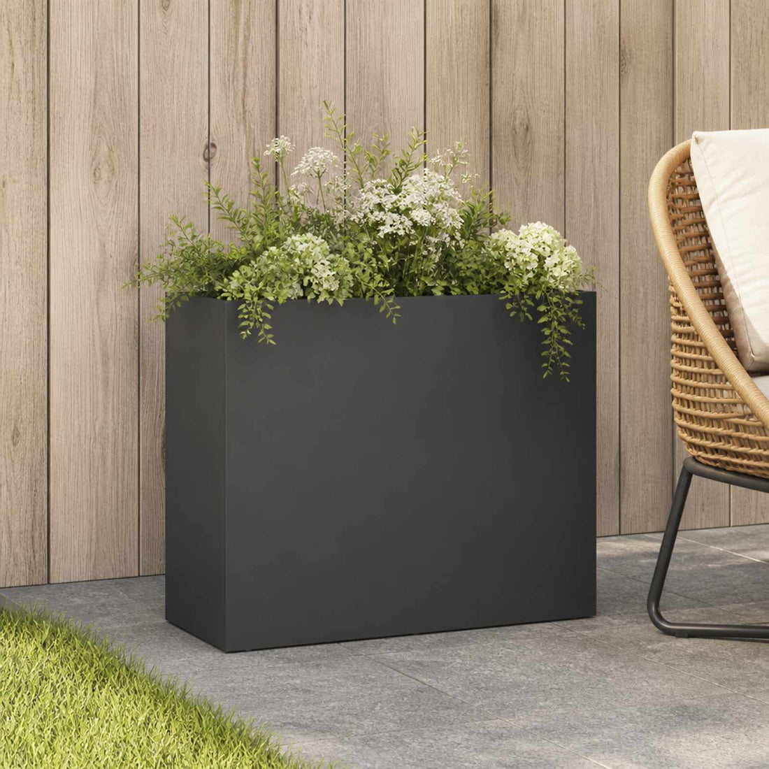 vidaXL Macetero de Jardín Gris antracita 50 x 20 x 40 cm