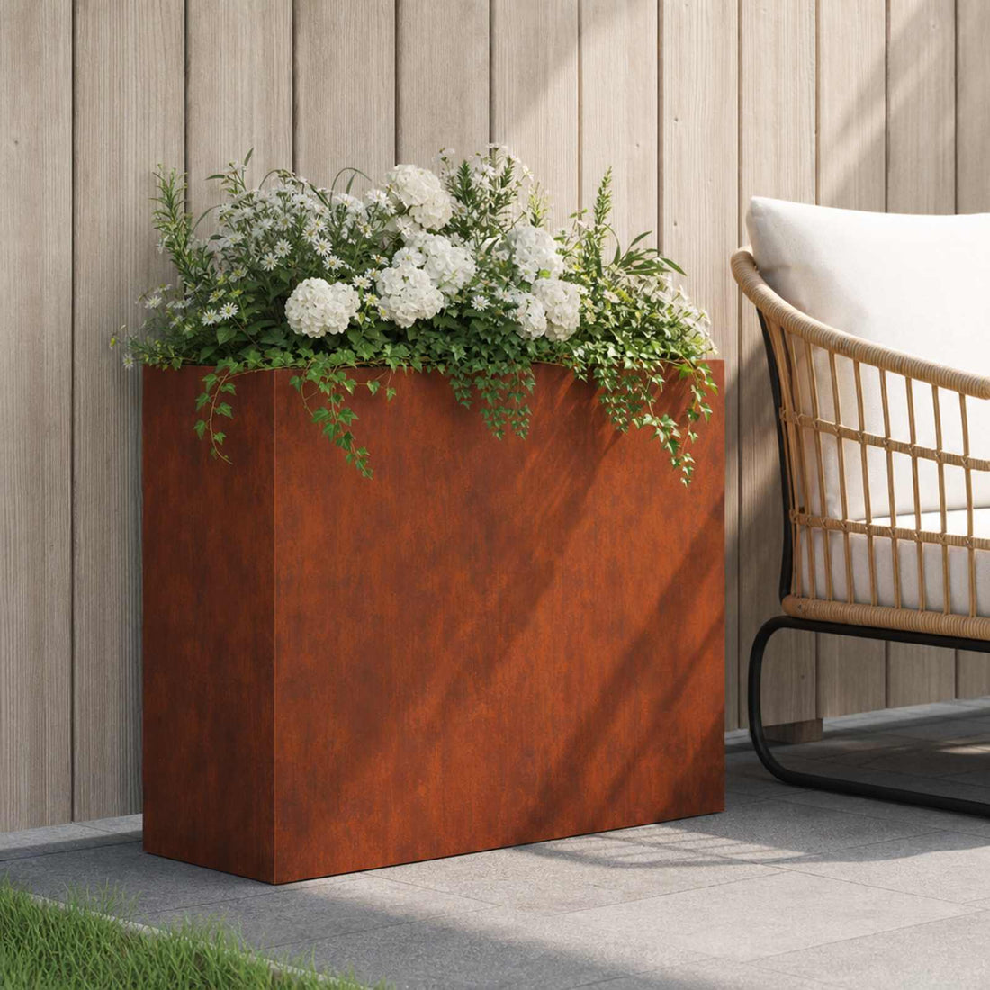 vidaXL Macetero de Jardín Oxidado 50 x 20 x 40 cm Acero oxidado