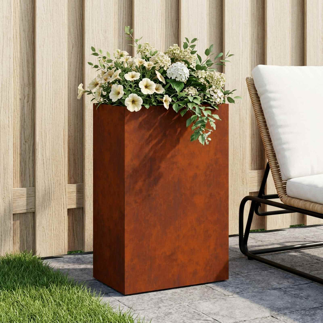 vidaXL Macetero de Jardín Oxidado 40 x 30 x 75 cm Acero oxidado