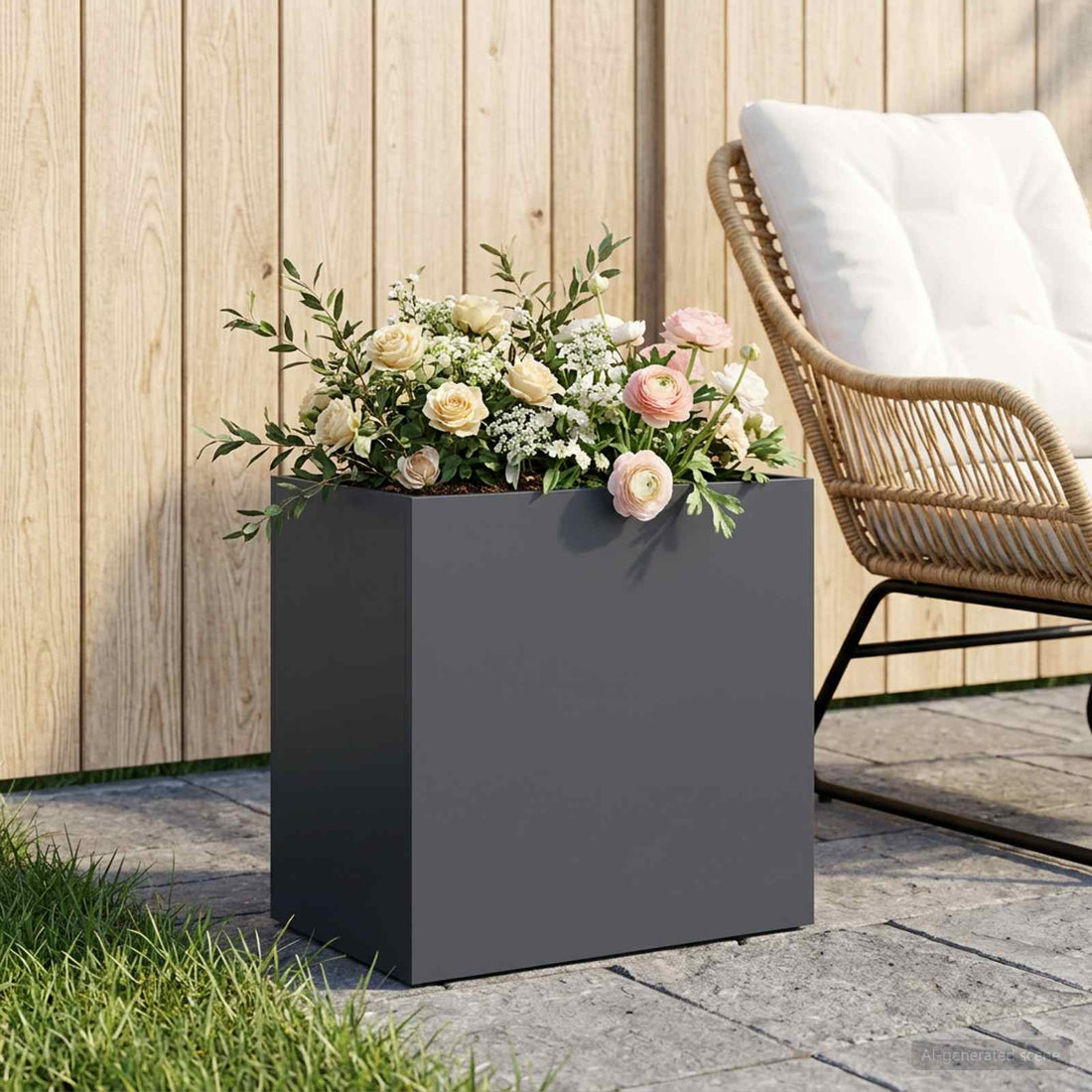 vidaXL Macetero de Jardín Gris antracita 50 x 30 x 50 cm