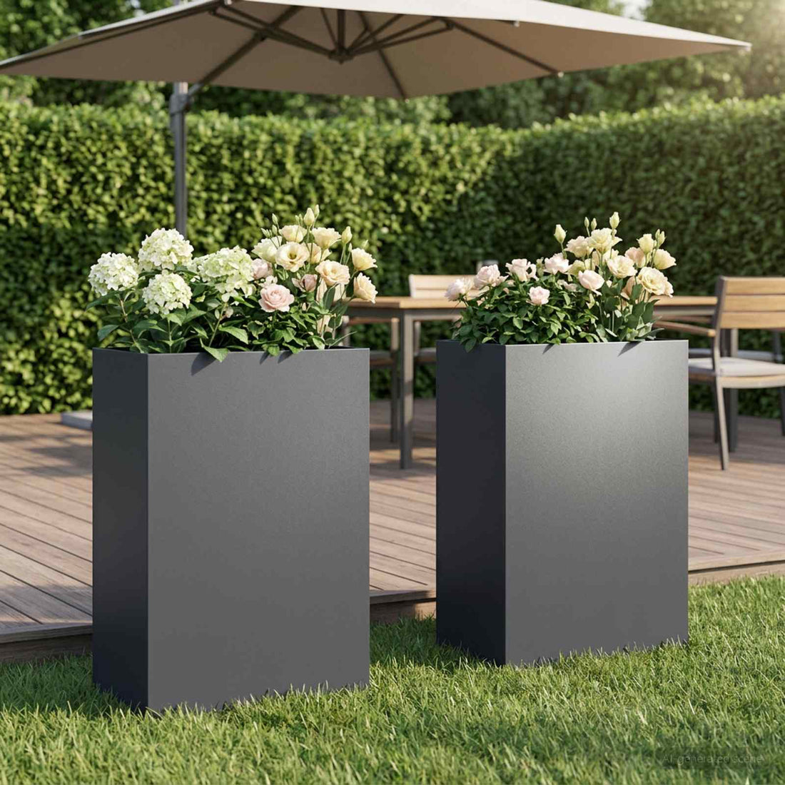 vidaXL Macetero de Jardín 2 uds. Gris antracita 50 x 30 x 75 cm