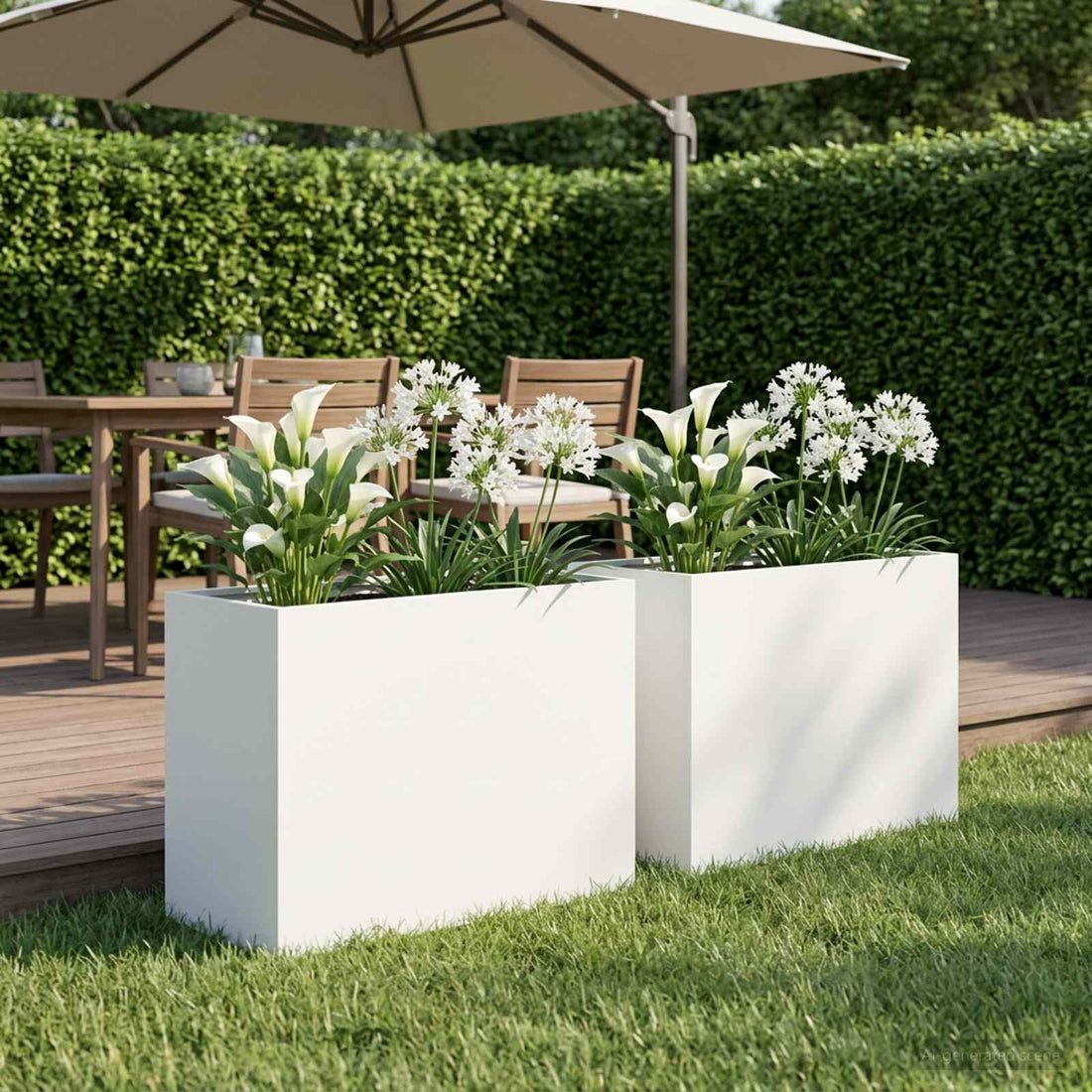 vidaXL Macetero de Jardín 2 uds. Blanco 60 x 30 x 40 cm