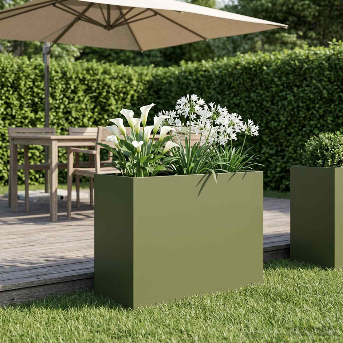 vidaXL Macetero de Jardín Verde oliva 60 x 30 x 40 cm
