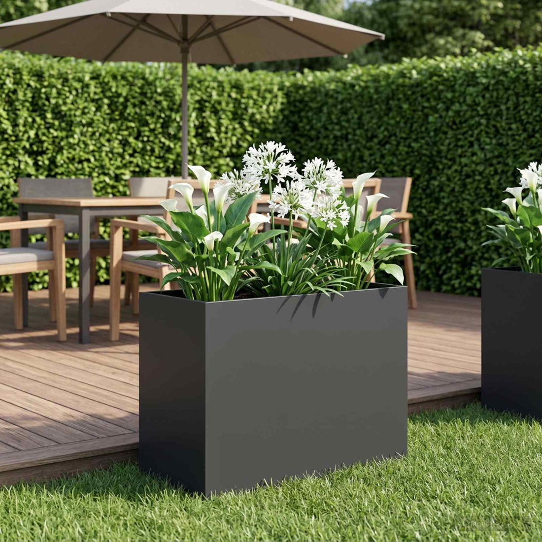vidaXL Macetero de Jardín Negro 60 x 30 x 50 cm Acero laminado en frío