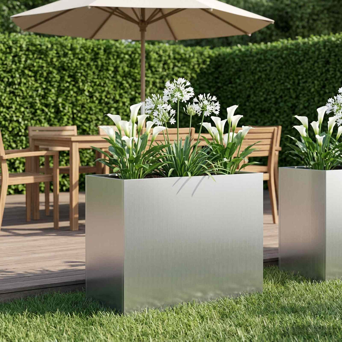 vidaXL Macetero de Jardín Plateado 60 x 30 x 50 cm Acero Galvanizado