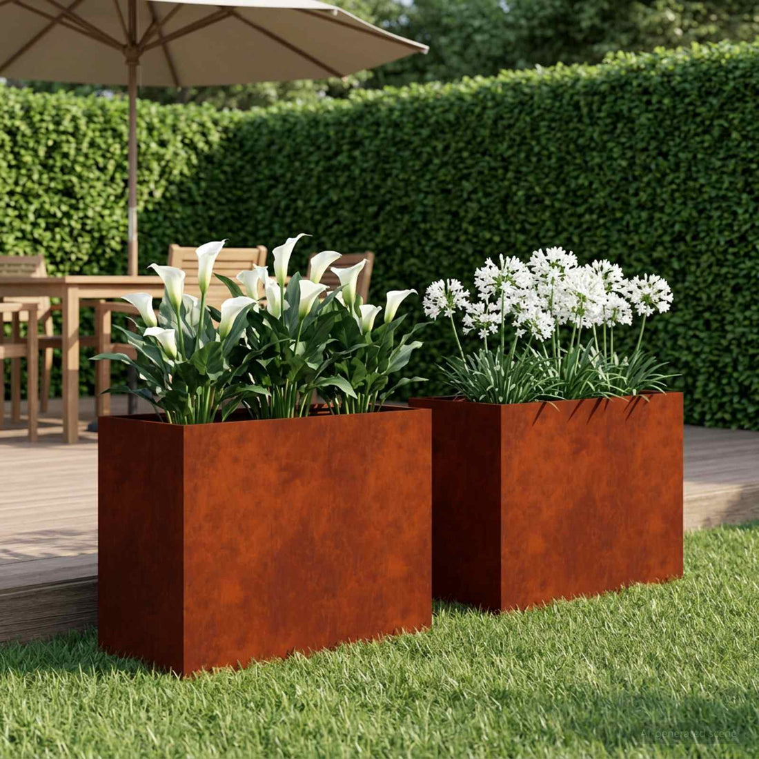 vidaXL Macetero de Jardín 2 uds. Oxidado 60 x 30 x 50 cm Acero oxidado