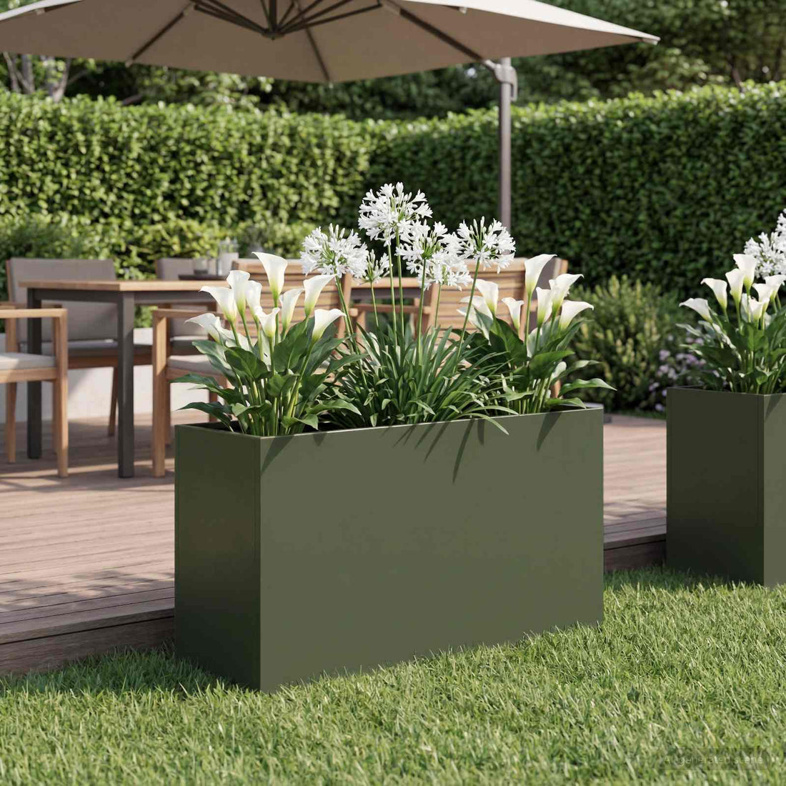 vidaXL Macetero de Jardín Verde oliva 80 x 30 x 40 cm