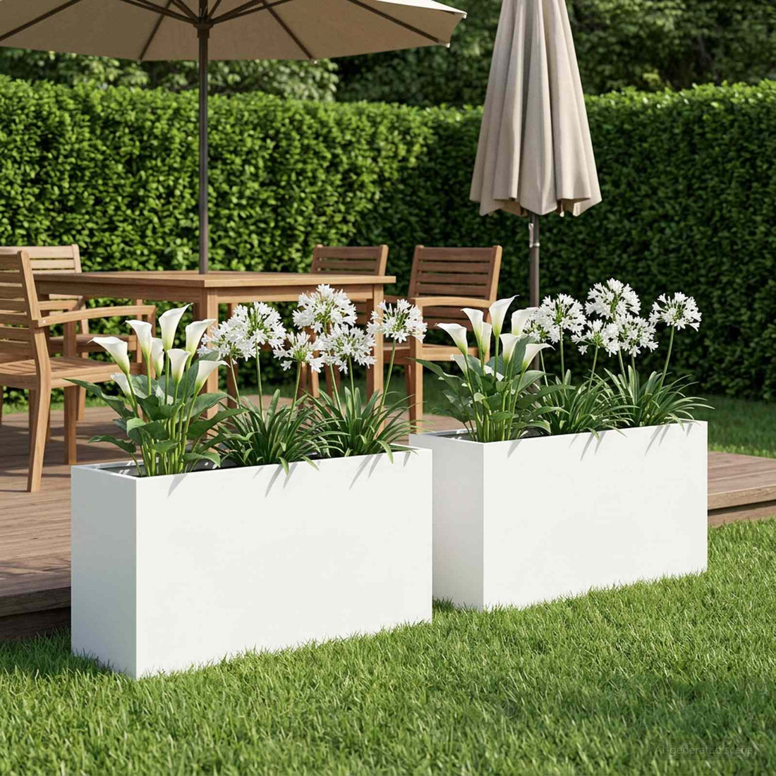 vidaXL Macetero de Jardín 2 uds. Blanco 80 x 30 x 50 cm