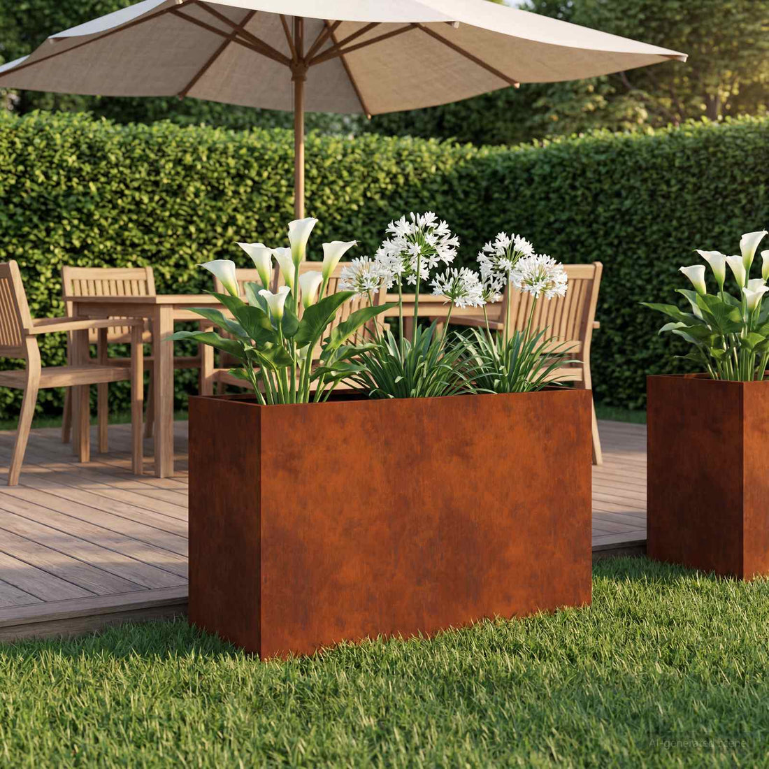 vidaXL Macetero de Jardín Oxidado 80 x 30 x 50 cm Acero oxidado