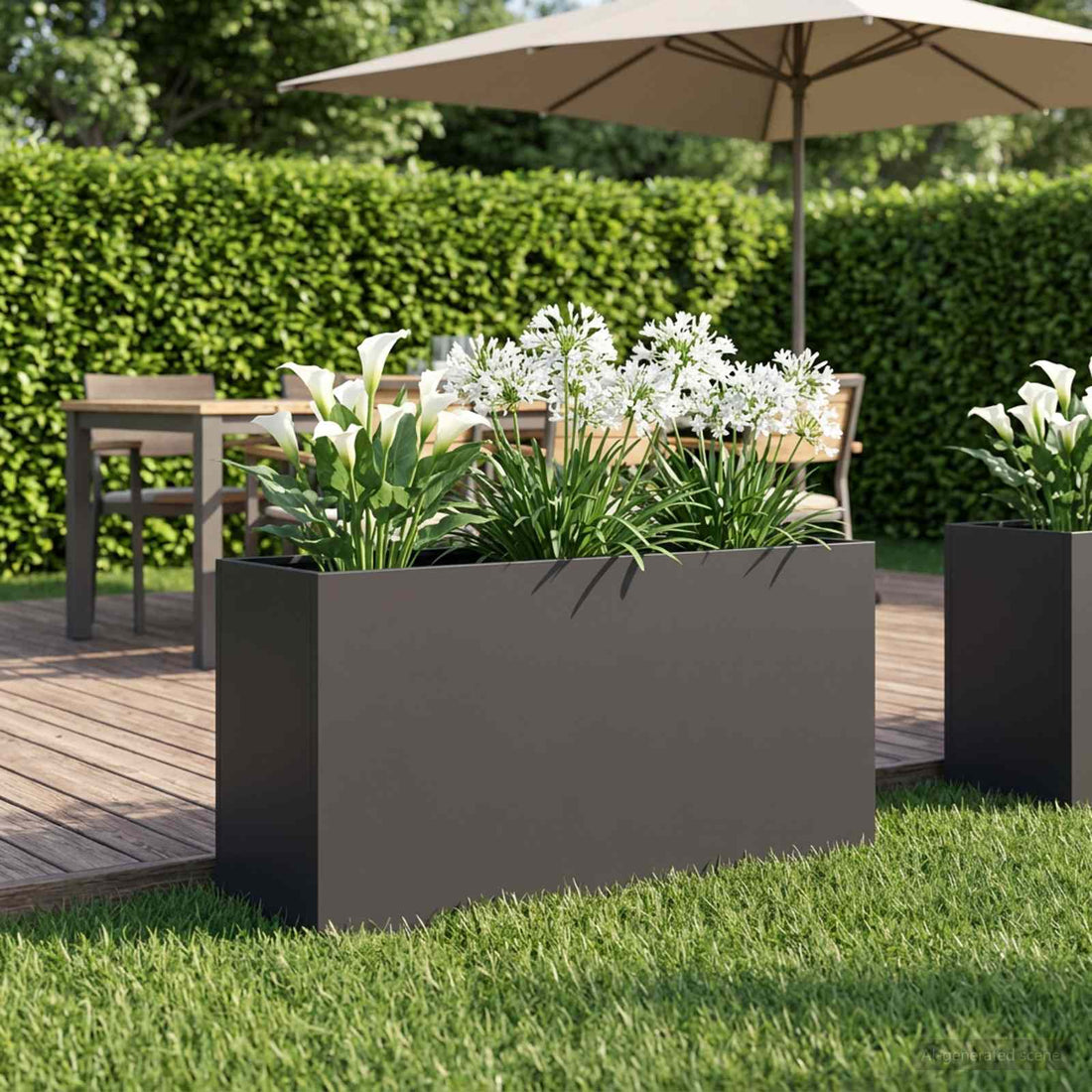 vidaXL Macetero de Jardín Negro 100 x 30 x 40 cm
