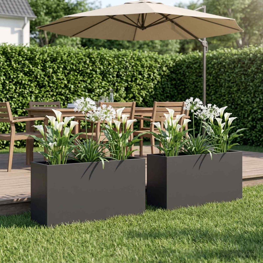 vidaXL Macetero de Jardín 2 uds. Negro 100 x 30 x 40 cm