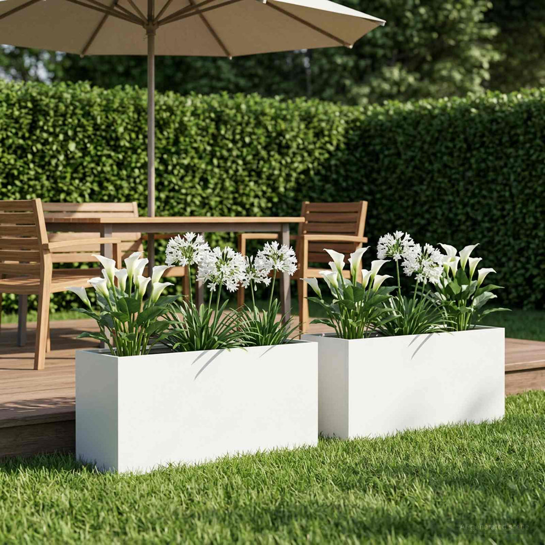 vidaXL Macetero de Jardín 2 uds. Blanco 100 x 30 x 40 cm