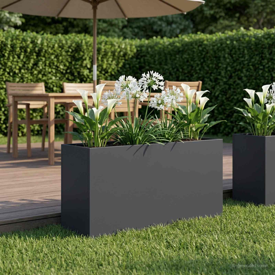 vidaXL Macetero de Jardín Gris antracita 100 x 30 x 40 cm