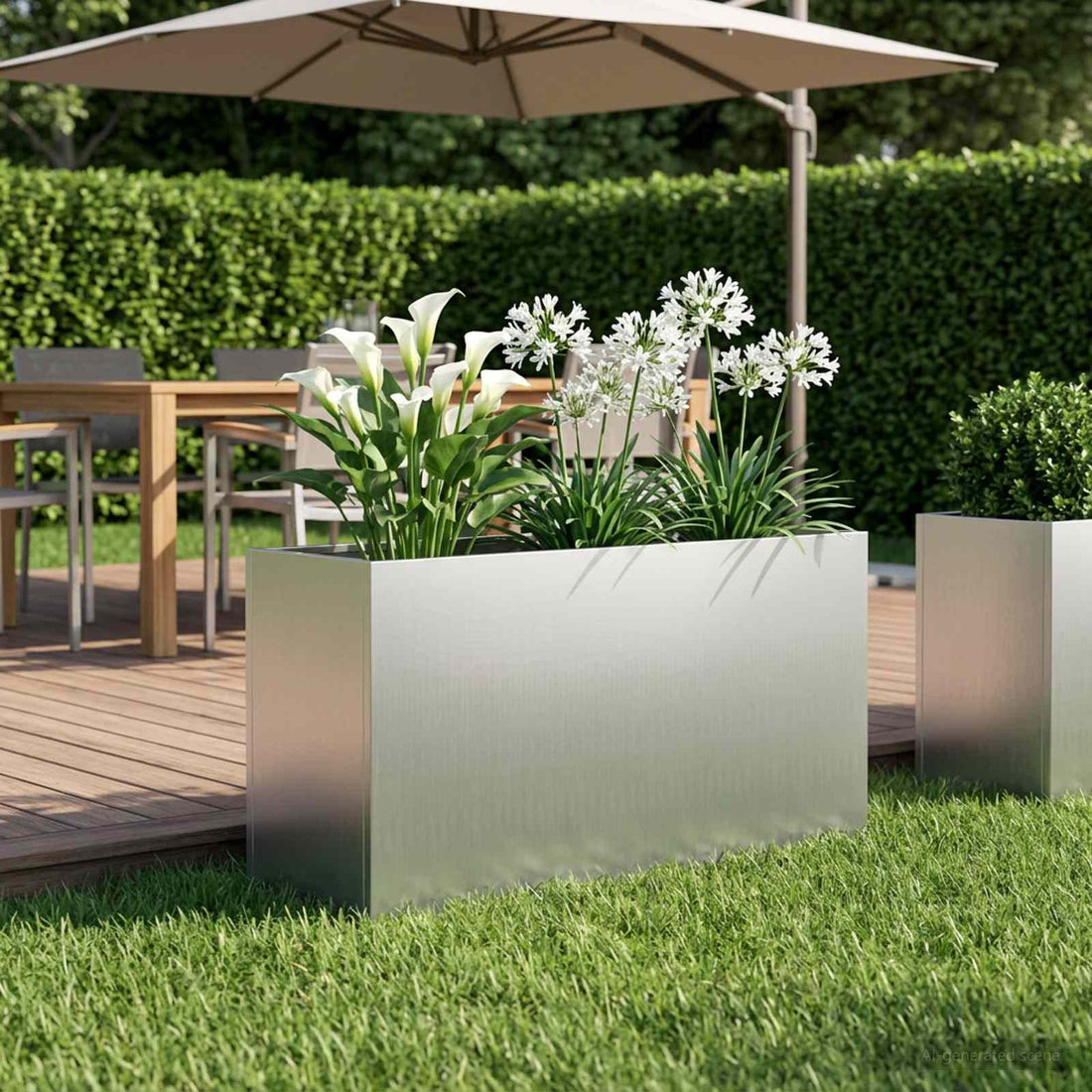 vidaXL Macetero de Jardín Plateado 100 x 30 x 40 cm Acero Galvanizado