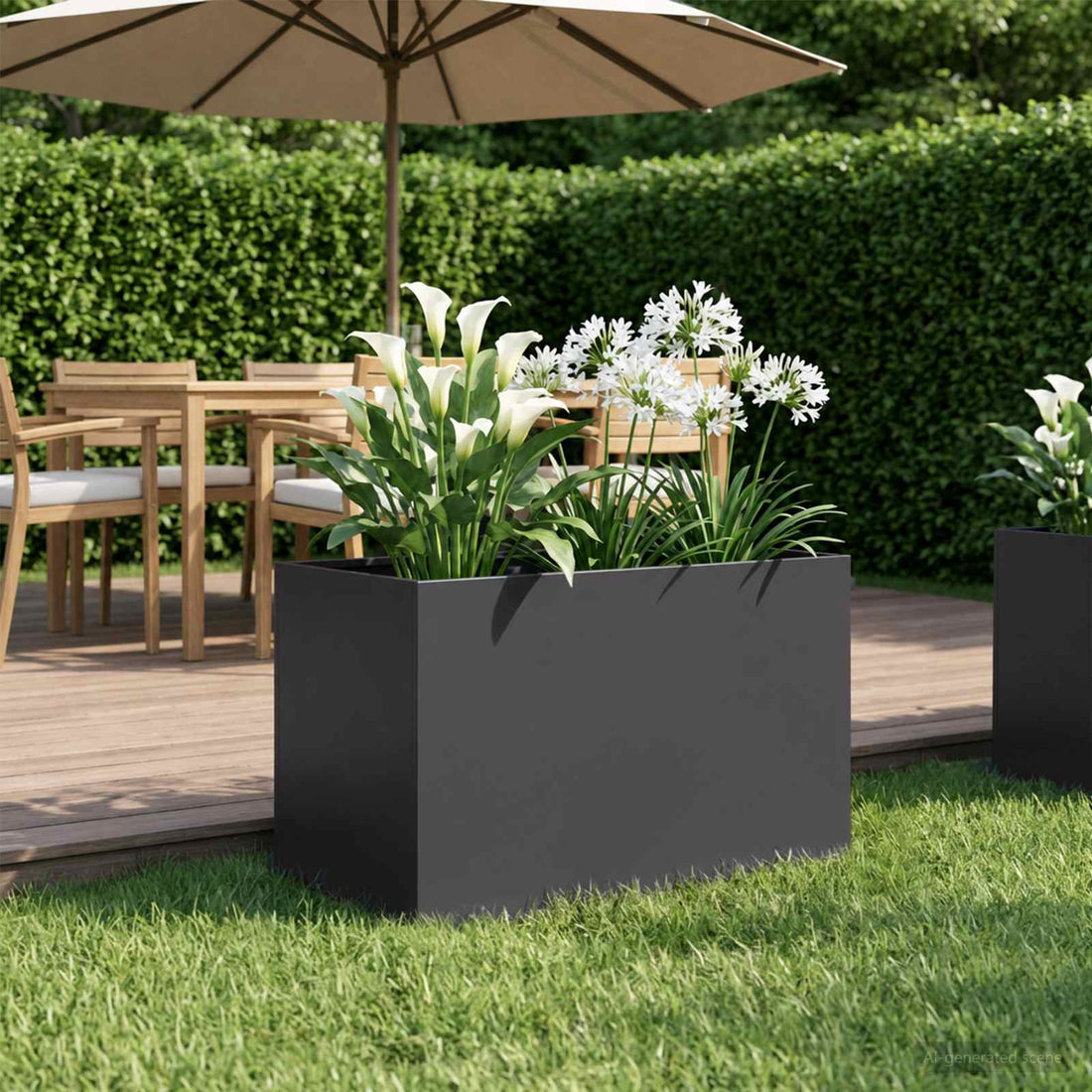 vidaXL Macetero de Jardín Negro 50 x 40 x 40 cm Acero laminado en frío