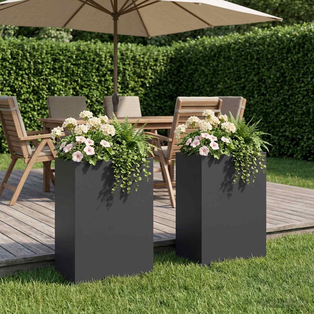 vidaXL Macetero de Jardín 2 uds. Negro 50 x 40 x 75 cm