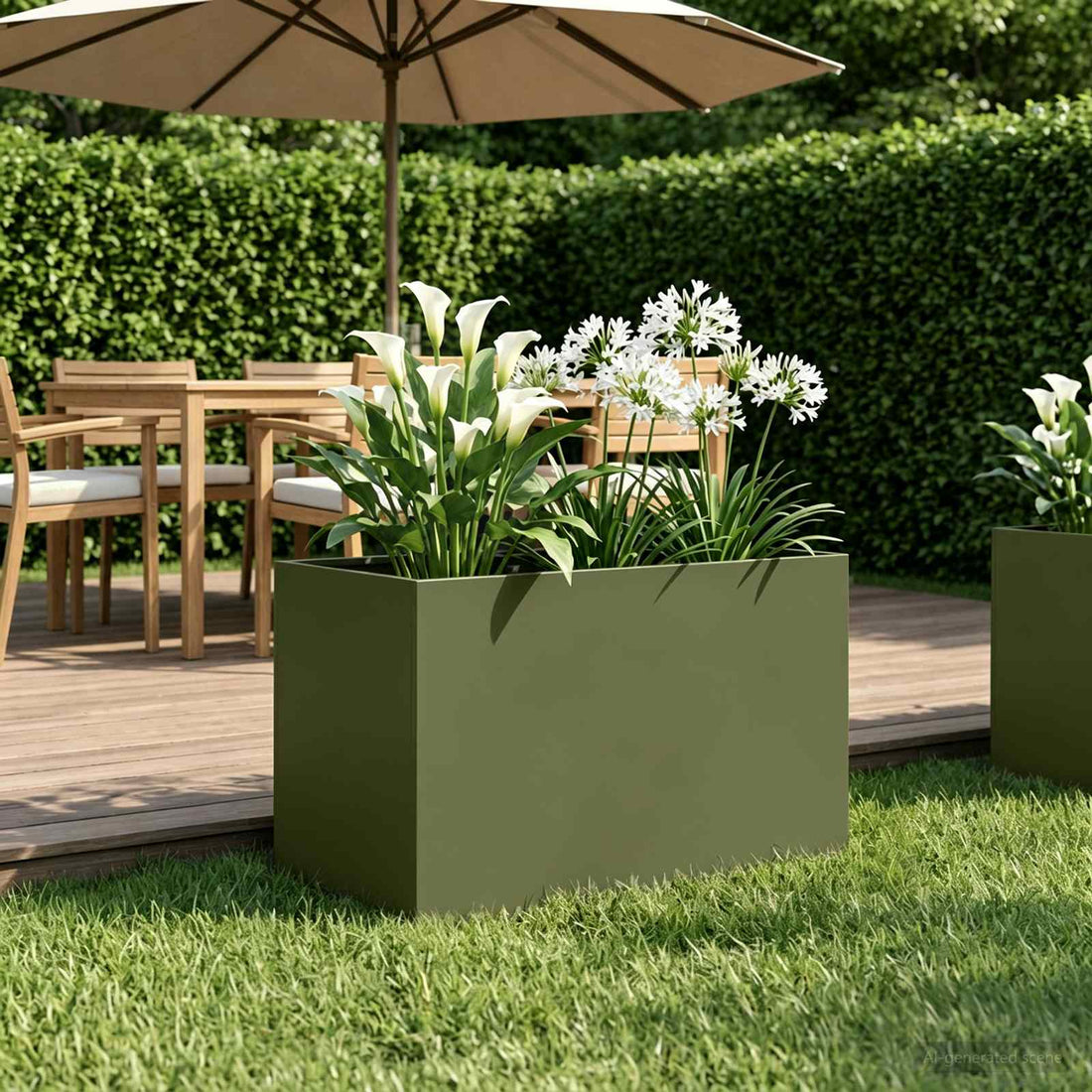 vidaXL Macetero de Jardín Verde oliva 60 x 40 x 40 cm