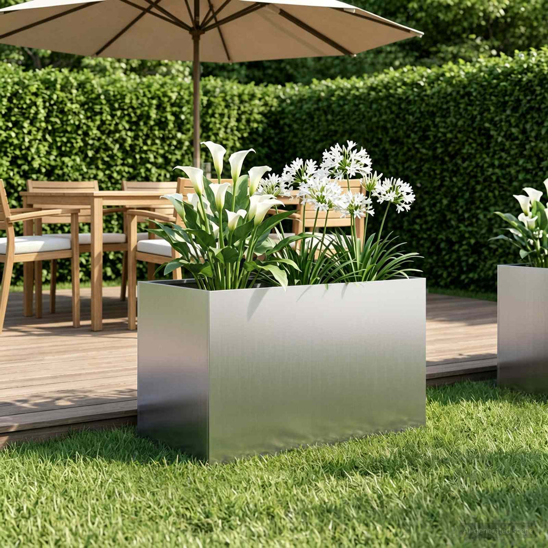 vidaXL Macetero de Jardín Plateado 60 x 40 x 40 cm Acero Galvanizado