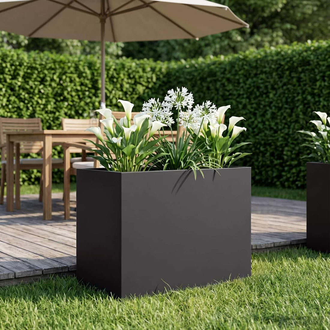 vidaXL Macetero de Jardín Negro 60 x 40 x 50 cm Acero laminado en frío