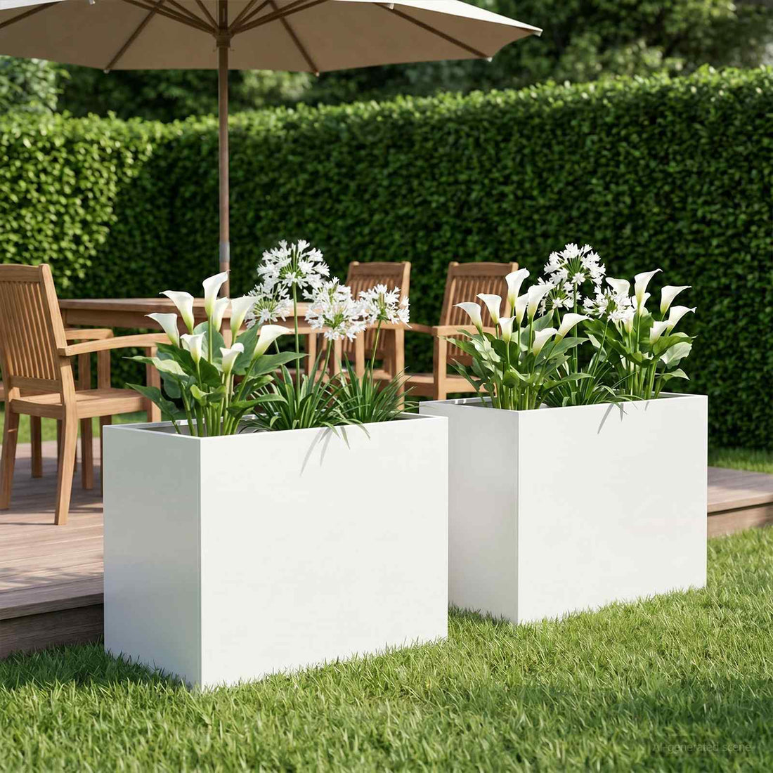 vidaXL Macetero de Jardín 2 uds. Blanco 60 x 40 x 50 cm