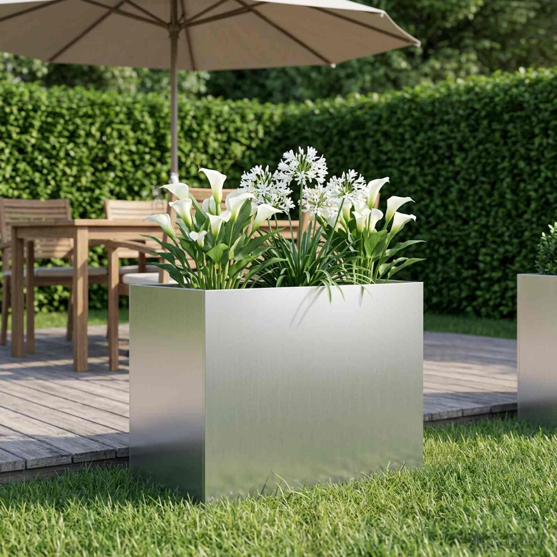 vidaXL Macetero de Jardín Plateado 60 x 40 x 50 cm Acero Galvanizado
