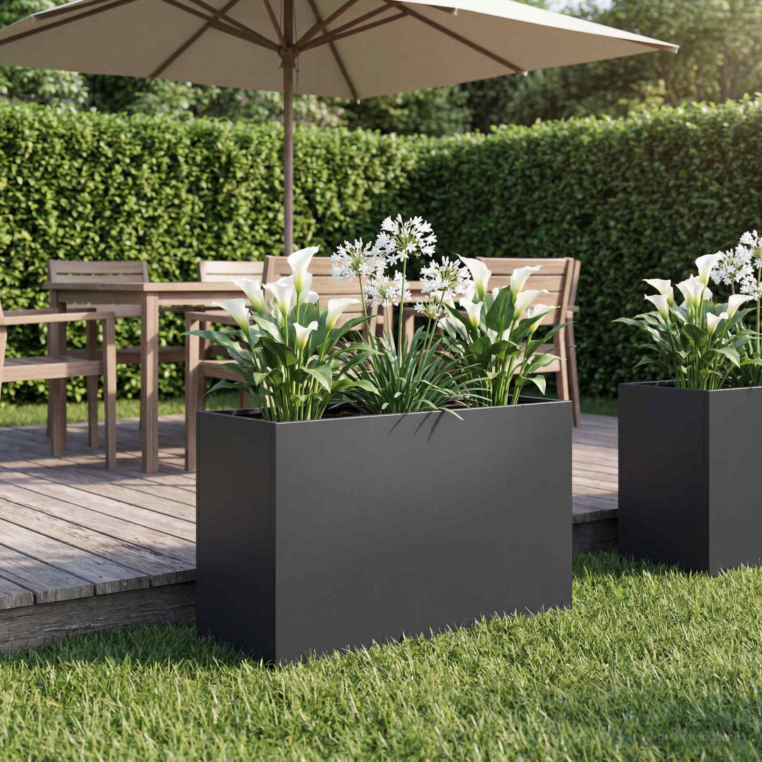 vidaXL Macetero de Jardín Negro 80 x 40 x 50 cm Acero laminado en frío