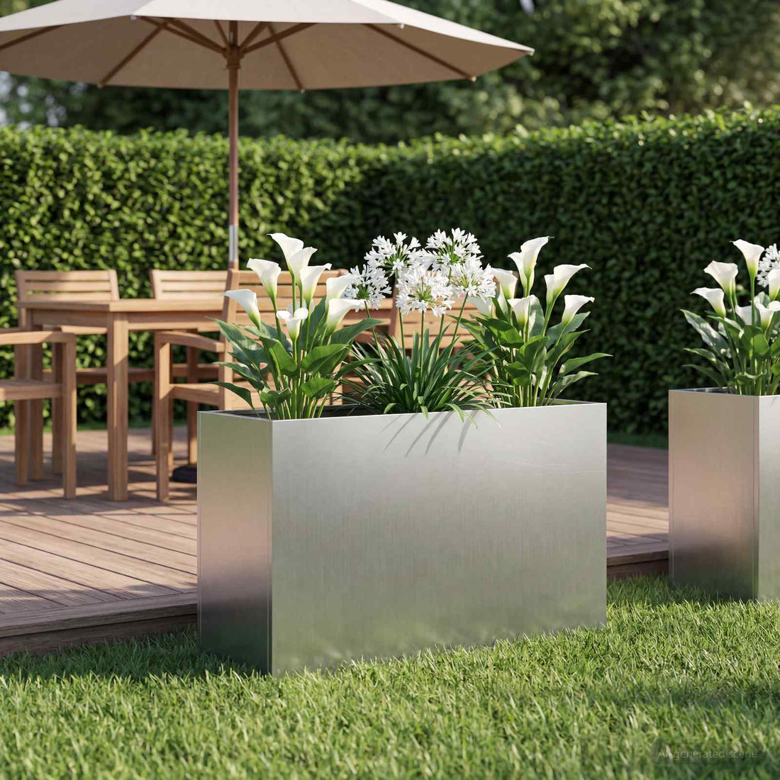 vidaXL Macetero de Jardín Plateado 80 x 40 x 50 cm Acero Galvanizado