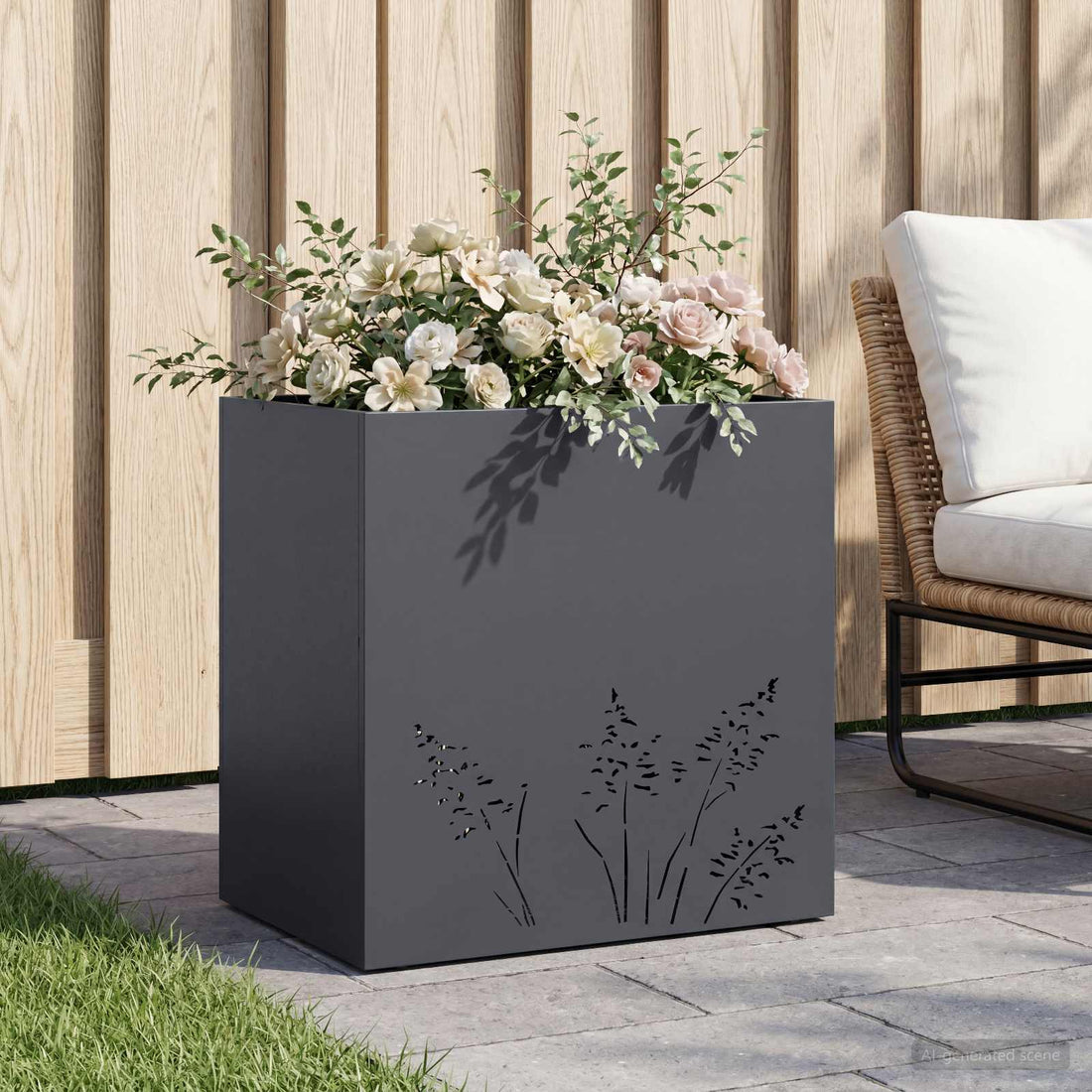 vidaXL Macetero de Jardín Gris antracita 50 x 30 x 49 cm