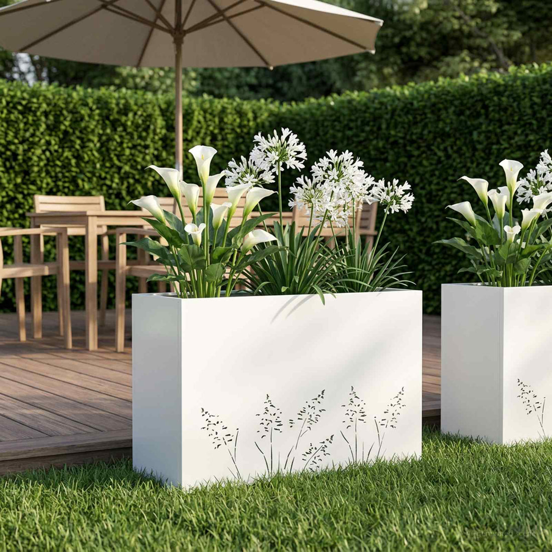 vidaXL Macetero de Jardín Blanco 80 x 30 x 49 cm